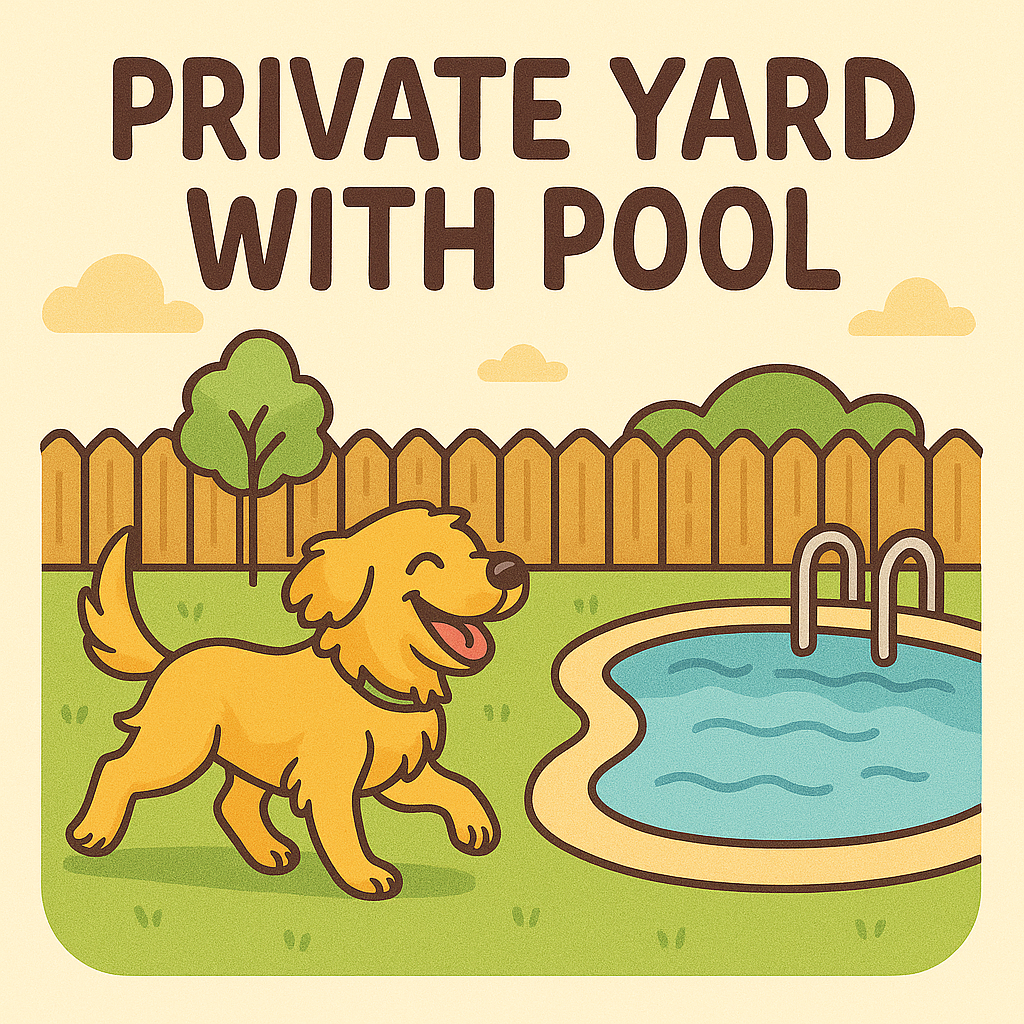 Private yard with pool (per dog)